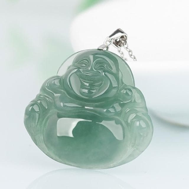 【MoonDy】項鍊 純銀項鍊 翡翠項鍊 佛牌項鍊 冰種玉石 玉器 玉項鍊 緬甸翡翠 彌勒佛吊墜 玉墜 小掛件 保平安 生日禮物