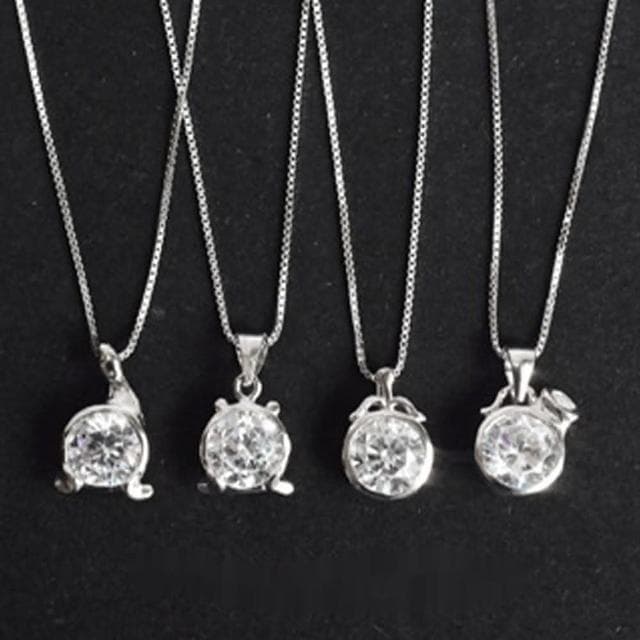 【MoonDy】鋯石項鍊 氣質項鍊 鎖骨鍊 生日禮物 星座項鍊 銀項鍊 個性項鍊 韓國項鍊 項鍊 純銀項鍊