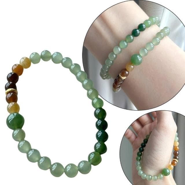 【KT DADA】碧玉手串 玉手鍊 和田玉手串 圓珠手鍊 漸變手鍊 送長輩 送禮 手鍊 手環 手串 驅邪納福 保平安