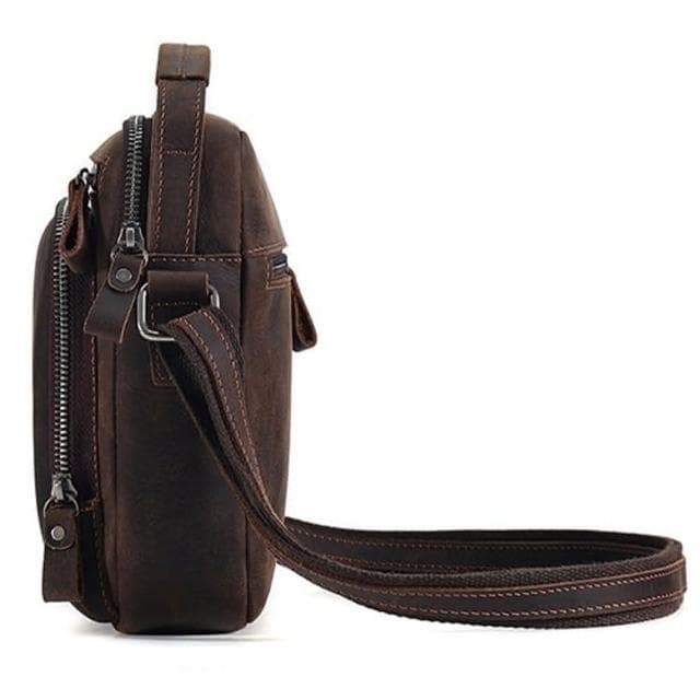 【MoonDy】包包 斜背包 馬鞍包 小方包 休閒包包 復古單肩包 雙層包包 真皮斜背包 牛皮小背包 男生手提包 送長輩 禮物