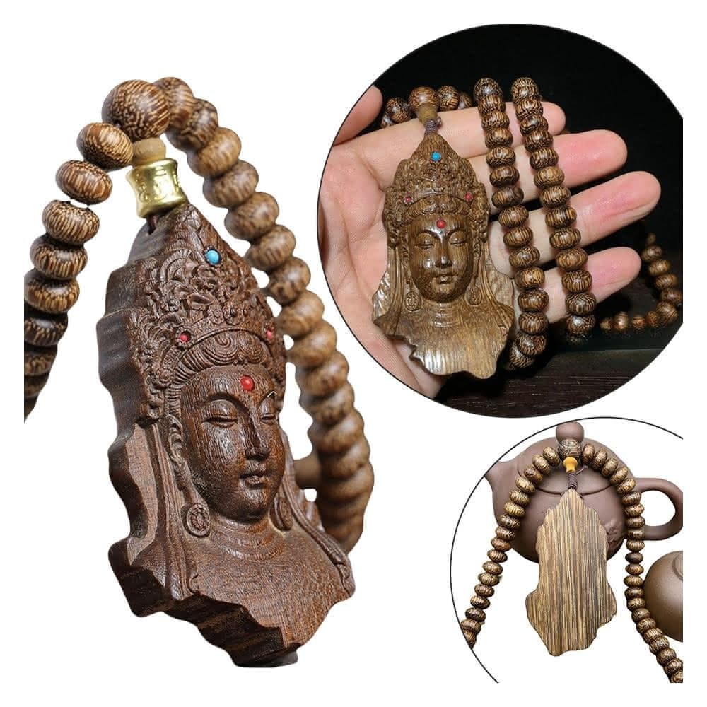 【KT DADA】佛珠項鍊 木珠項鍊 避邪項鍊 長輩禮物 掛飾 越南沉香 觀音吊墜 算盤珠 沉香車掛 佛像掛飾 念珠