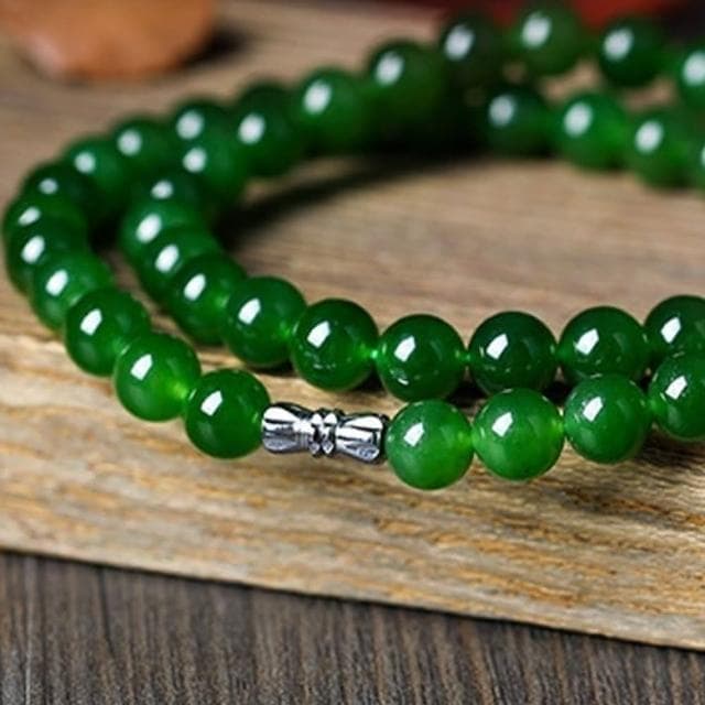 【MoonDy】項鍊 玉項鍊 氣質項鍊 女項鍊 和田玉項鍊 念珠 碧玉項鍊 綠色項鍊 高品質碧玉 保平安 避邪項鍊 送長輩 禮物