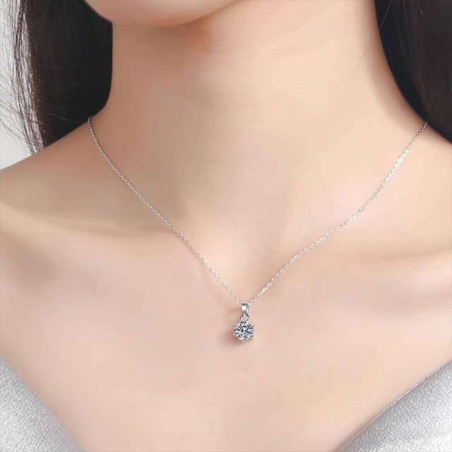 【MoonDy】925純銀項鍊 生日禮物 四爪吊墜 氣質項鍊 女生禮物 簡約 鎖骨鍊 短鍊 飾品 情人節禮物 低敏項鍊