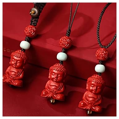 【MoonDy】飾品 吊墜 吊飾 硃砂項鍊 松石 辟邪手鍊 招財納福 保平安 彌勒佛項鍊 護身符 男女同款 鑰匙圈吊飾 小禮物