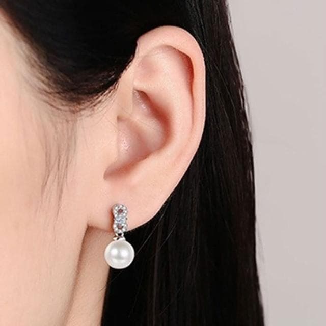 【KT DADA】珍珠耳環 純銀耳針 莫桑石耳環 高級感 婚宴飾品 氣質百搭 耳釘 耳墜 耳環 抗過敏 生日禮物