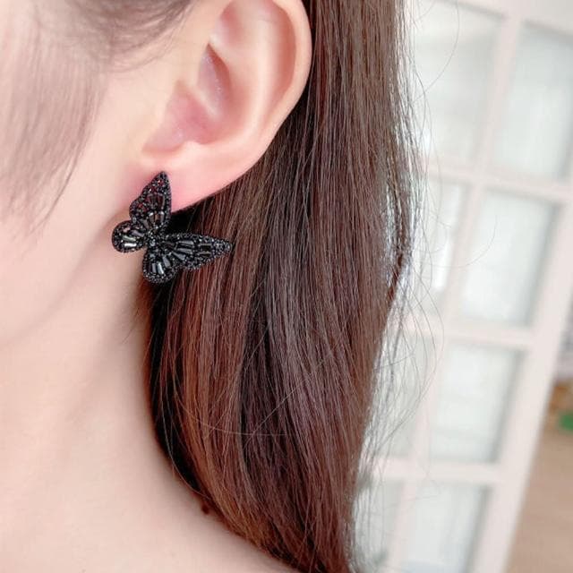 【MoonDy】耳環女 925純銀耳環 首飾 蝴蝶戒指 ins風 鋯石耳環 造型耳環 耳釘 抗敏耳環 開口戒指 可調節 高級感 生日禮物
