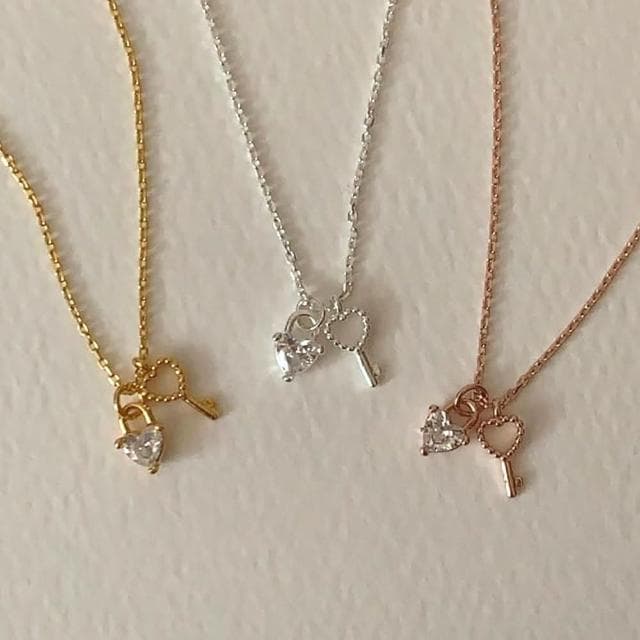 【MoonDy】韓版 925純銀 ins 抖音 小紅書 純銀項鍊 銀飾 銀項鍊 鋯石 鑰匙項鍊 簡約項鍊 項鍊 項鍊女 韓國項鍊 生日禮物