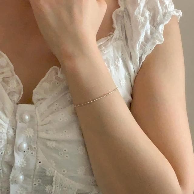 【MoonDy】手鍊 雙層手鍊 手鍊女 925純銀 韓國飾品 純銀手環 閨蜜手鍊 飾品 女生禮物 生日禮物321
