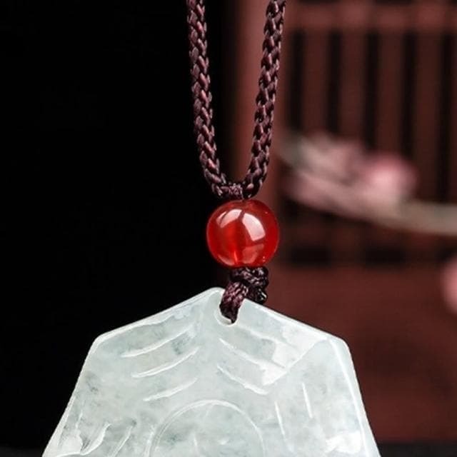 【MoonDy】八卦玉 八卦項鍊 吊墜 吊飾 玉石項鍊 招財納福 保平安 玉珮 飾品 翡翠 護身符 男女同款 送媽媽 生日禮物