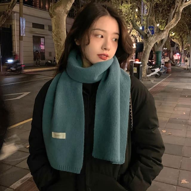 【KT DADA】針織圍巾 保暖圍巾 素色圍巾 毛線圍巾 韓國圍巾 短圍巾 超親膚 小圍巾 圍巾 圍脖 禮物