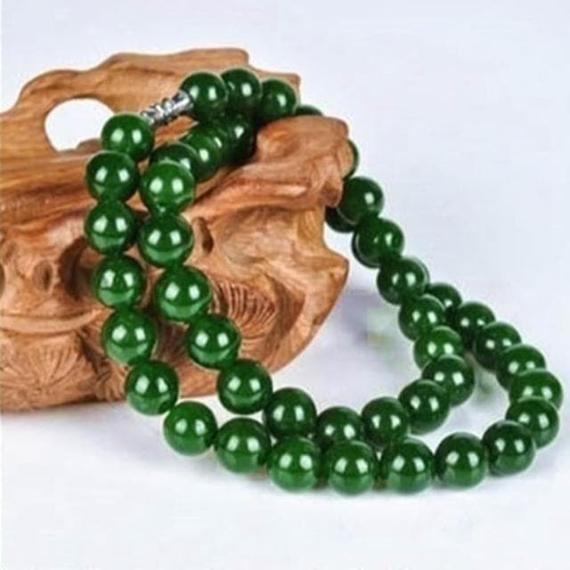 【KT DADA】念珠 項鍊 玉項鍊 氣質項鍊 碧玉項鍊 綠色項鍊 避邪項鍊 長輩禮物 和田玉項鍊 高品質 保平安