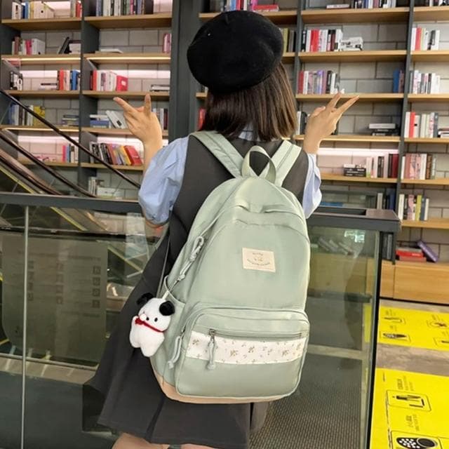 【KT DADA】a4包包 電腦後背包 森林系 生日禮物女生實用 包包 後背包 尼龍包包 書包 大容量後背包 藍色包包 後背包韓國