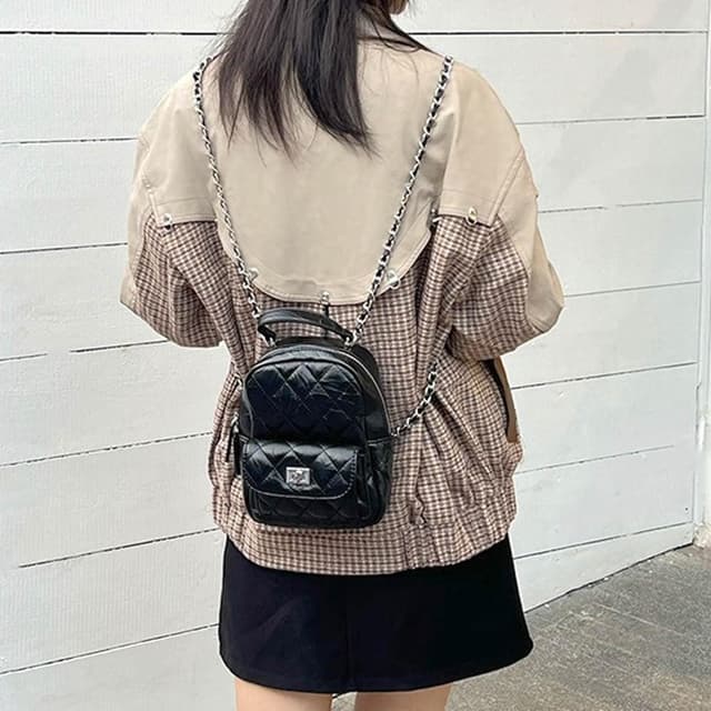 【MoonDy】包包 小背包 雙肩包 後背包 手提包 迷你包 鏈條包 雙肩包 菱格包 復古包包 小香風 隨身小包 禮物