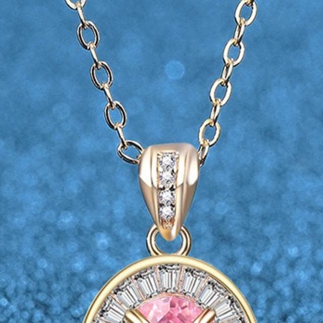 【KT DADA】純銀項鍊 吊飾 鎖骨鏈 銀飾 藍色項鏈 項鍊 女生項鍊 韓國飾品 禮物 吊墜 925 粉紅色 小眾設計 個性項鍊