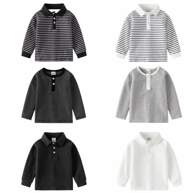 【Arbea】兒童圓領打底衫韓版男孩長袖條紋上衣C794(秋冬款)