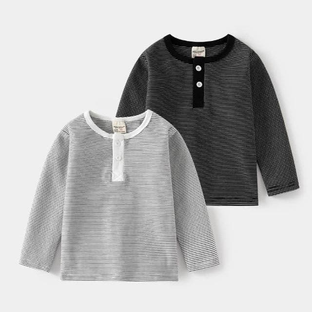 【Arbea】兒童圓領打底衫韓版男孩長袖條紋上衣C794(秋冬款)