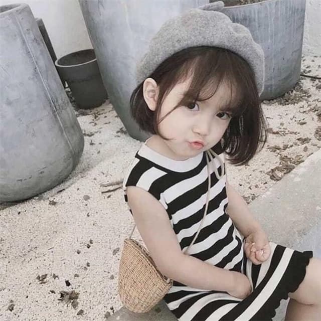 【Arbea】女童背心連衣裙條紋公主裙夏季韓版童裙兒童幼童 C370 