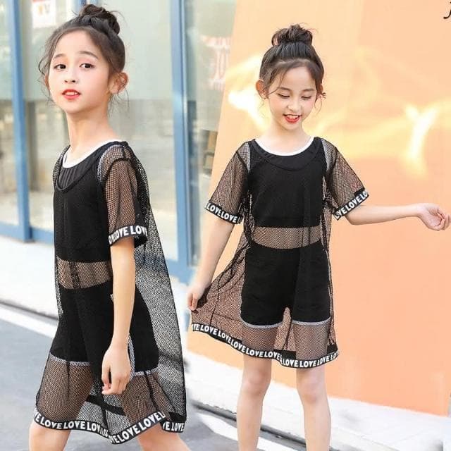 【Arbea】4-7歲兒童泳衣女女童分體裙式專業可愛女孩中大童夏季海邊游泳衣 C87