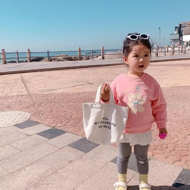 【Arbea】{現貨有發票}兒童卡通毛圈套頭衛衣女童螺紋領長袖打底衫春秋小童中童服裝 C201