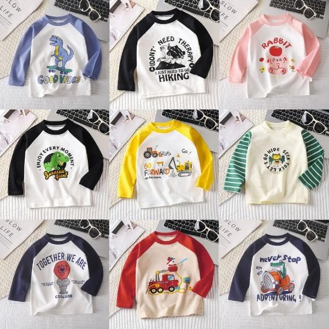 【Arbea】兒童長袖t卹新款秋季純棉寶寶打底衫男童衣服女童韓版上衣童裝女孩男孩 C1007