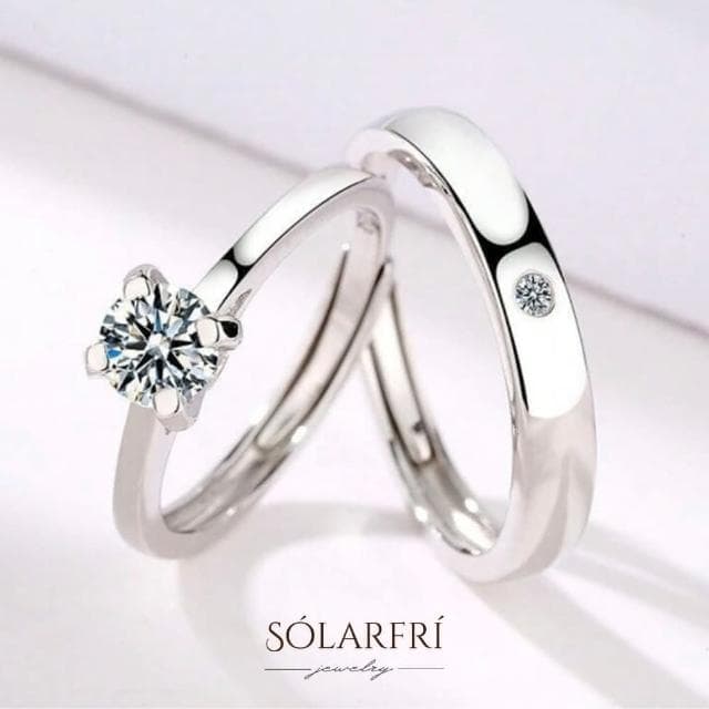 【SOLARFRi】浪漫閃耀對戒指｜可調整戒圍大小附 附品牌禮盒 閨蜜生日情人節女友老婆求婚聖誕禮物