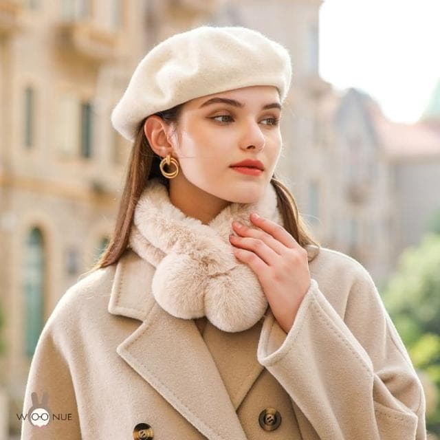 【WOONUE】秋冬高質感親膚輕柔保暖防寒羊毛時尚圍巾脖圍(情人聖誕女兒老婆父親母親生日節禮物)