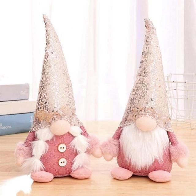 【WOONUE】HOT輕奢時尚擺飾網美粉紅魯道夫小矮人娃娃陳列無臉娃娃喬遷禮物擺拍 聖誕裝飾 聖誕禮物 交換禮物