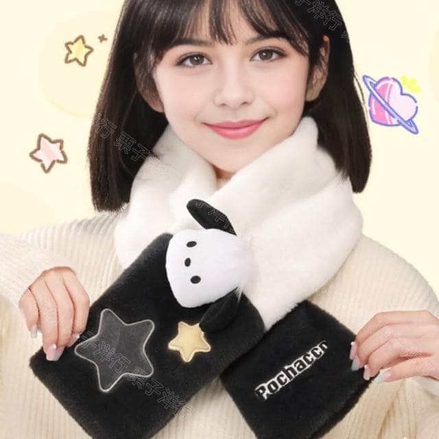 【SANRIO 三麗鷗】大耳狗圍巾酷洛米美樂蒂帕恰狗人魚漢頓凱蒂貓圍巾兒童成人新年送禮生日禮物孫女女兒禮物