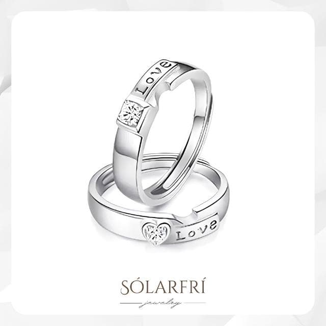 【SOLARFRi】浪漫閃耀對戒指｜可調整戒圍大小附 附品牌禮盒 閨蜜生日情人節女友老婆求婚聖誕禮物