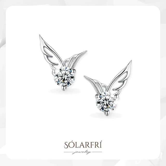 【SOLARFRi】銀針耳環｜閃耀之翼舒適佩戴 附品牌禮盒包裝 閨蜜生日情人節女友母親老婆聖誕禮物