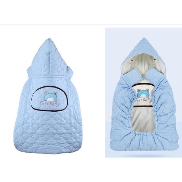 【Q貝比】現貨秋冬季嬰兒披風保暖抱被珊瑚絨外出防風(背巾批風 腰凳批風 保暖 嬰兒批風)