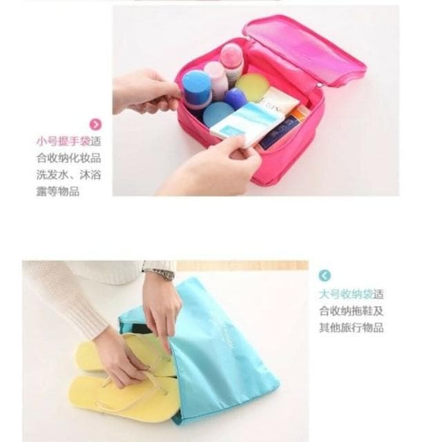 【Q貝比】現貨 多功能旅行收納袋套裝防水衣物整理包收納包 洗漱包6件套(台灣出貨)
