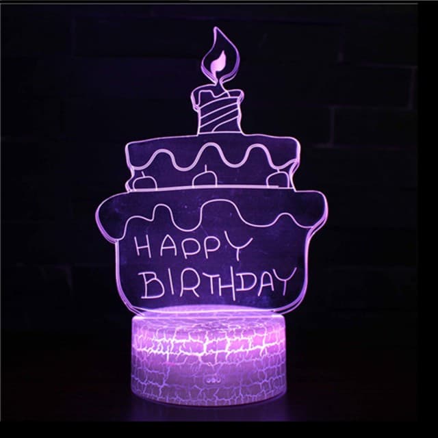 生日快樂 爆裂底座LED USB小夜燈 北歐風3D立體造型燈(聖誕節/交換禮物/生日禮物/情人節禮物)
