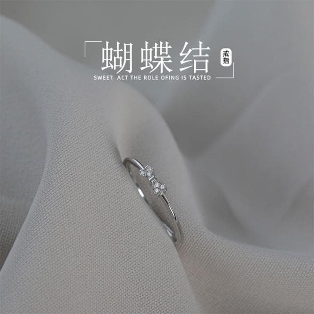 【LEEHER】生日禮物/純銀戒指/蝴蝶結戒指/韓國戒指/日系戒指 /蜜戒指/銀戒指/指環/戒指/個性戒指/可愛戒指