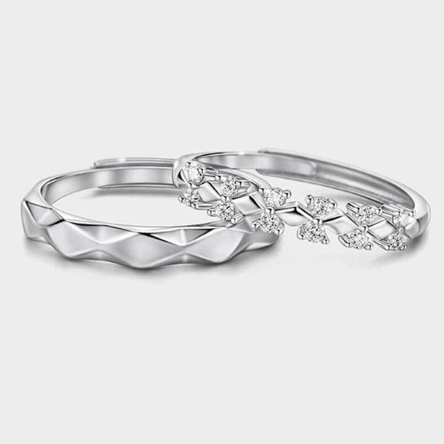 【LEEHER】生日禮物/對戒/結婚戒指/情侶戒指/求婚戒指/純銀戒指/鋯石戒指/男戒指/女戒指/可調式戒指