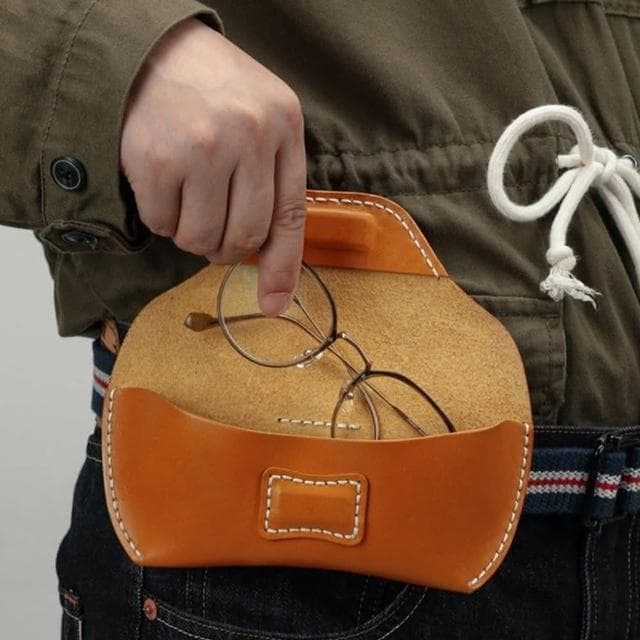 【LEEHER】男生包包/掛包/墨鏡包/眼鏡袋/真皮眼鏡盒/牛皮眼鏡盒/便攜眼鏡收納盒/腰掛眼鏡盒/生日禮物