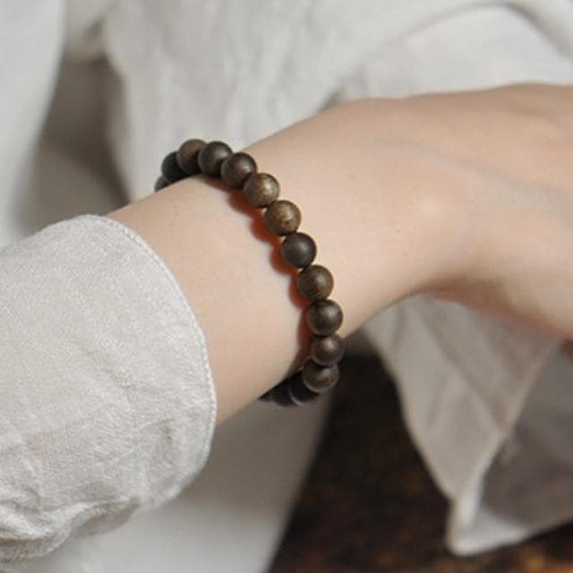 【LEEHER】開運手鍊 招貴人 生日禮物 佛珠 送長輩 保平安 避邪手鍊 黑油老料手鍊 圓珠手鍊 沉香手串