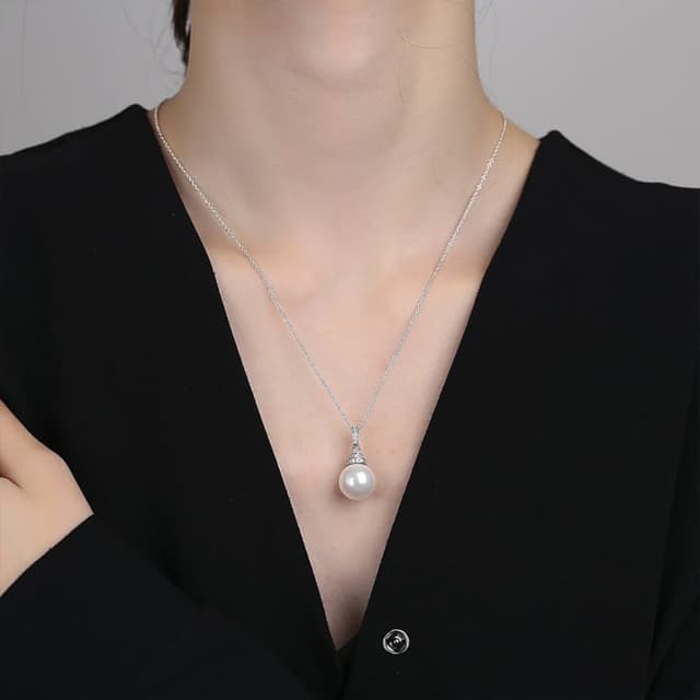 【LEEHER】吊墜項鍊/銀項鍊/項鍊/歐美飾品/高級感項鍊/鋯石項鍊/生日禮物/純銀項鍊/珍珠項鍊/高碳鋯項鍊