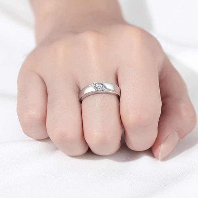 【LEEHER】純銀飾品/生日禮物/情侶戒指/結婚戒指/純銀戒指/鋯石戒指/開口戒指/韓國戒指/可調節/情侶對戒