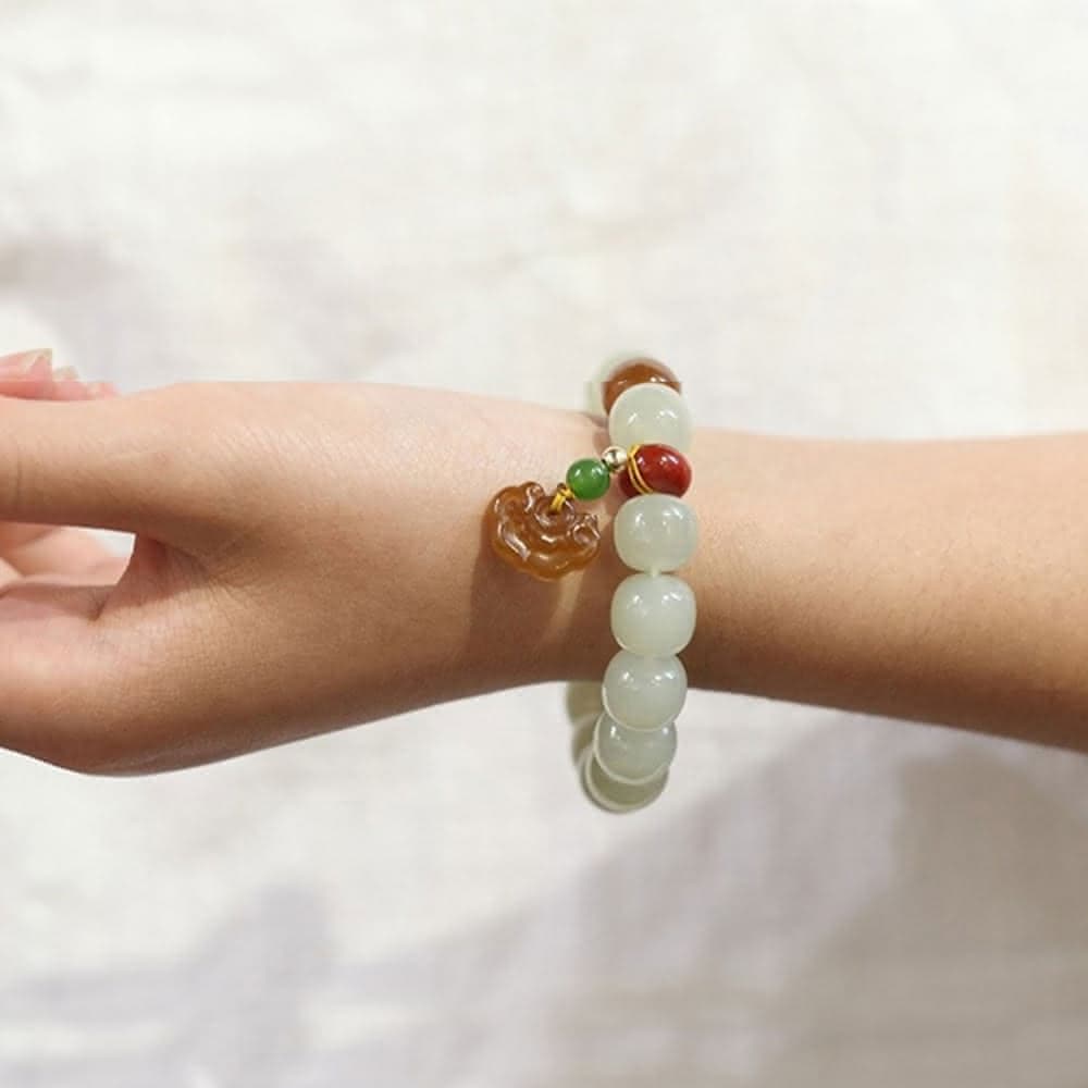 【LEEHER】玉手鍊/和田玉手鍊/蘋果珠桶珠/串珠手環/粗手環/平安手鍊/避邪手鍊/送長輩/送女生/生日禮物