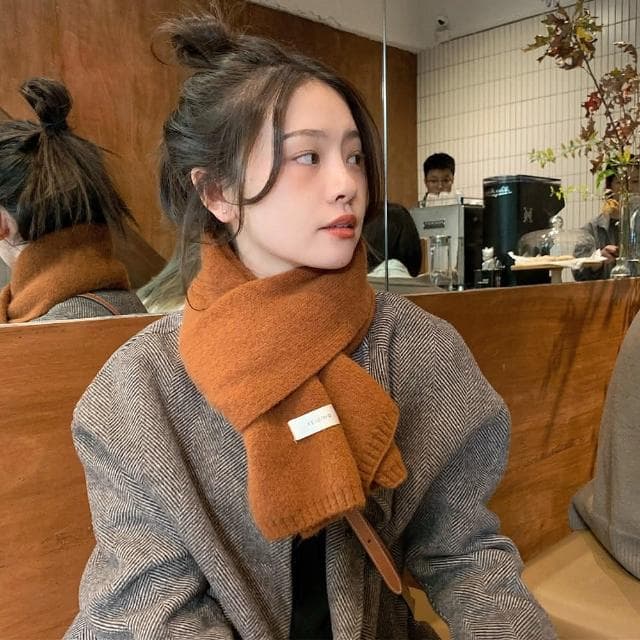 【LEEHER】簡約圍巾/針織圍巾/保暖圍巾/短圍巾/超親膚/圍巾/圍脖/禮物/素色圍巾/毛線圍巾/韓國圍巾