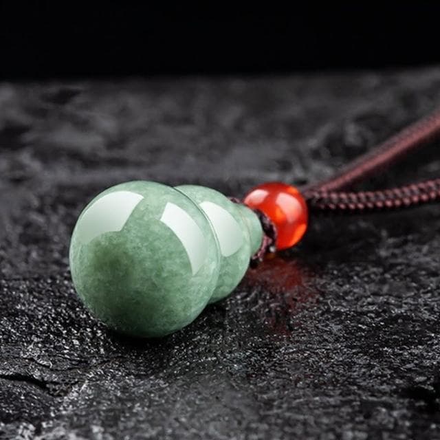 【LEEHER】葫蘆項鍊/玉石項鍊/玉葫蘆/翡翠項鍊/禮物/吊墜/玉墜/玉項鍊/氣質項鍊/編織項鍊/招財納福/保平安