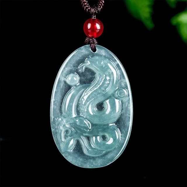【LEEHER】蛇項鍊/毛衣鍊/冰種玉/翡翠吊墜/玉項鍊/玉石/玉佩/吊墜/玉墜/本命年/招財納福/保平安/禮物/十二生肖
