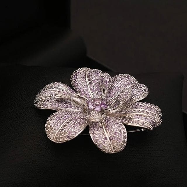【LEEHER】復古胸針/小香風/花朵/配飾/胸針/別針/造型胸針/鋯石/花開富貴/金屬別針/優雅/配件/送媽媽/情人節禮物/