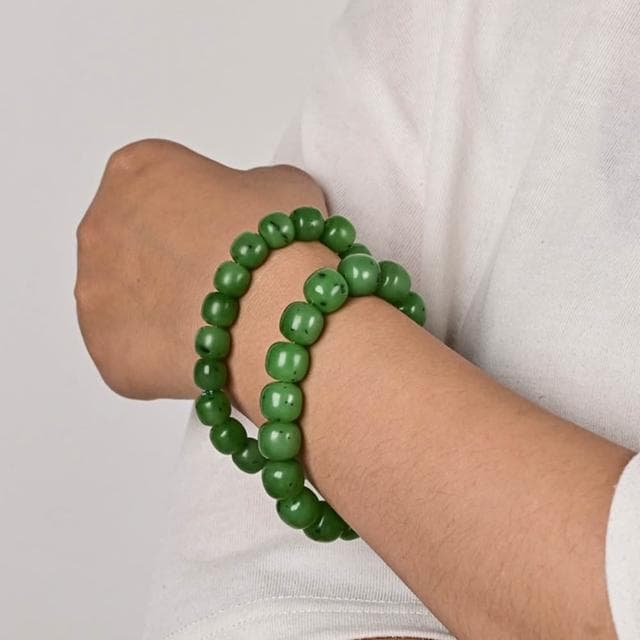 【LEEHER】和田玉手鍊/和田玉籽料/碧玉手鍊/老型珠/手鍊/手串/手環/玉石/玉手鍊/天然玉手串/保平安/招財手鍊/女生禮物/