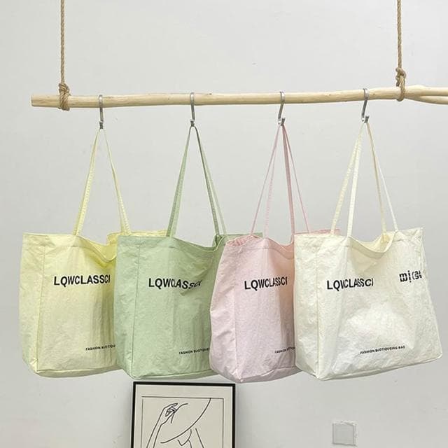 【LEEHER】購物袋/帆布袋/大包包/包包/肩背包/托特包/小眾包/大容量包包/通勤單肩包/禮物/a4包/黃色帆布包/韓國包包