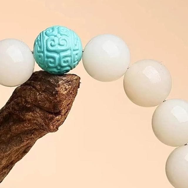 【LEEHER】回紋珠手串/白玉菩提/開運手鍊/招財手鍊/圓珠手串/保平安/招貴人/文玩手鍊/禮物/念珠/手串/佛珠