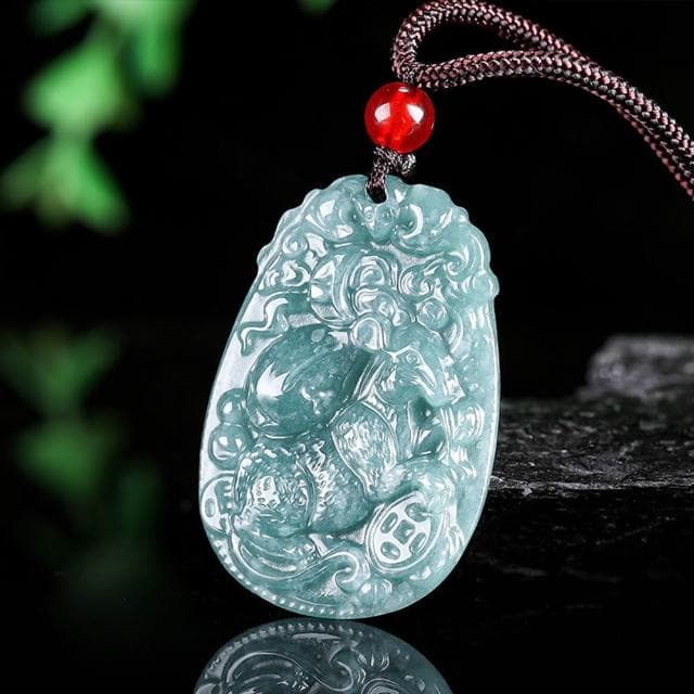【LEEHER】糯種玉石/12生肖/天然翡翠藍/翡翠掛件/小生肖牌/生肖小物/質感小物/十二生肖/創意小物/本命年/禮物/吊墜