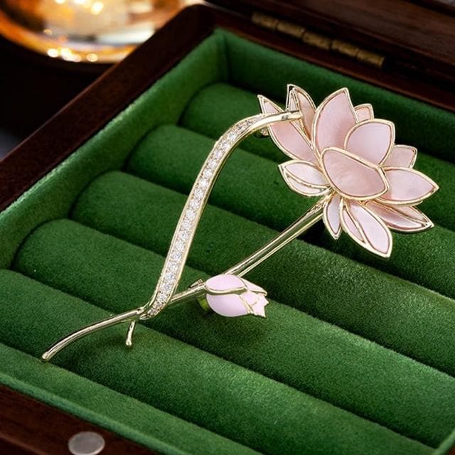 【LEEHER】女生/飾品/胸針/別針/貝殼/鋯石/金屬別針/造型胸針/蓮花/胸花/別針扣/胸針扣/造型別針/配飾/生日禮物/婚禮穿搭