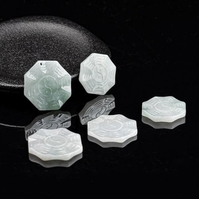 【LEEHER】玉石項鍊/玉珮/飾品/翡翠/護身符/招財納福/保平安/男女同款/送媽媽/八卦玉/八卦項鍊/吊墜/吊飾/生日禮物